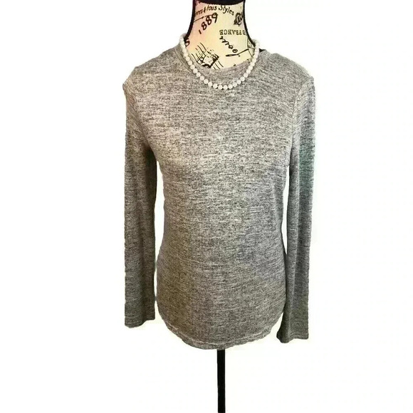 Banana Republic Heather Gray LuxeSpun Pullover Blouse Top L/S Size XS - Picture 1 of 6